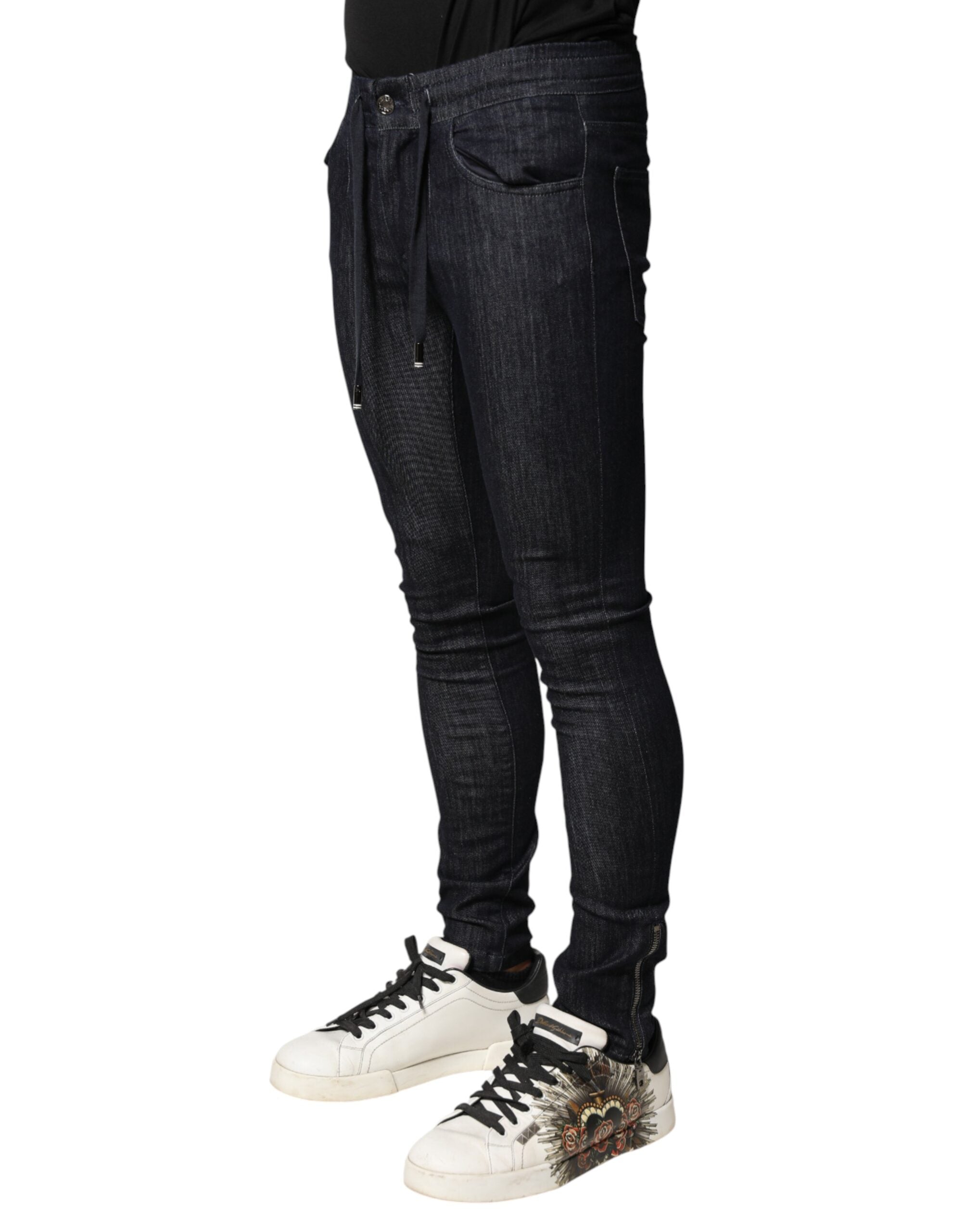 Dolce &amp; Gabbana Sorte Bomuldsstretch Skinny Denim Herrejeans