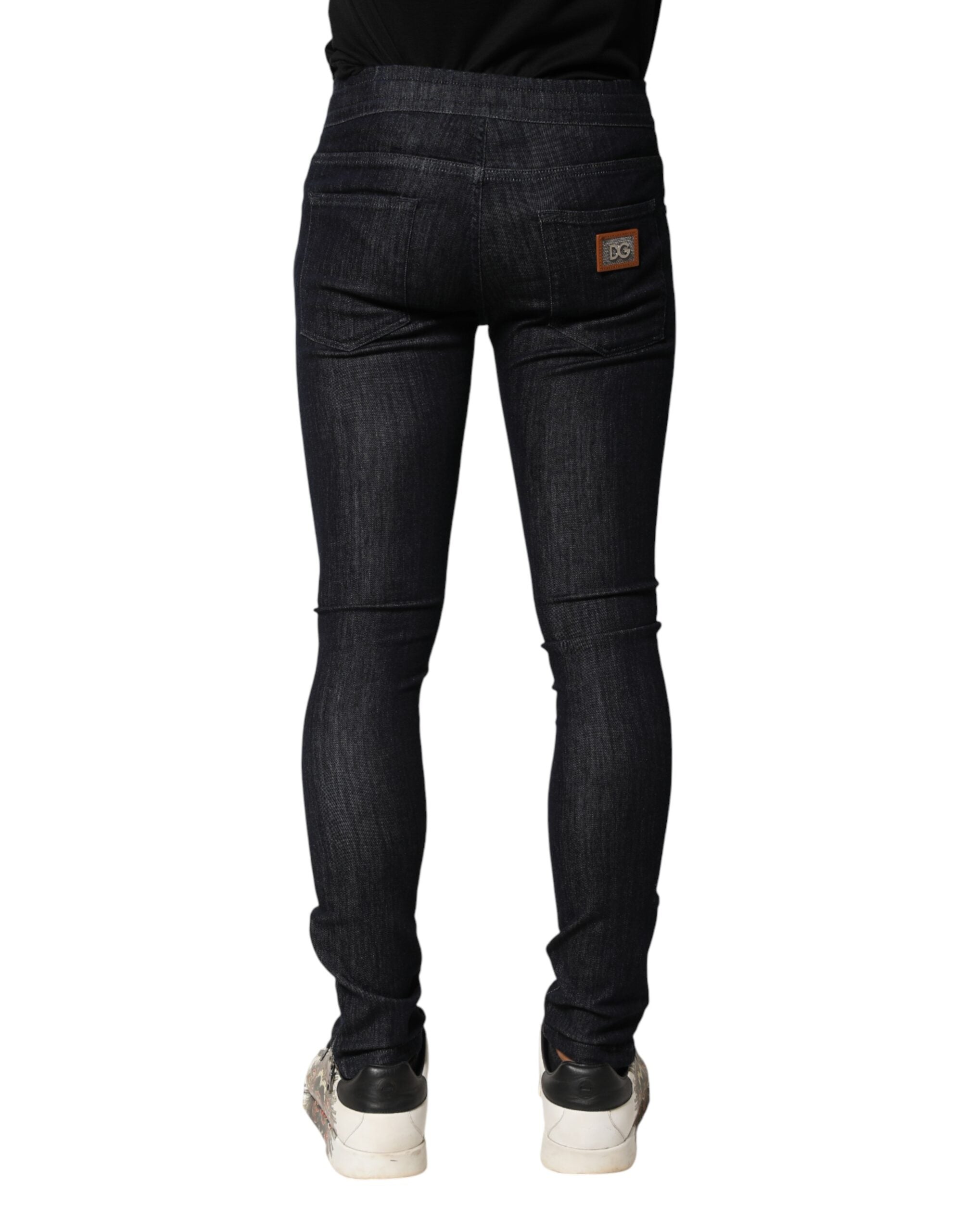 Dolce &amp; Gabbana Sorte Bomuldsstretch Skinny Denim Herrejeans