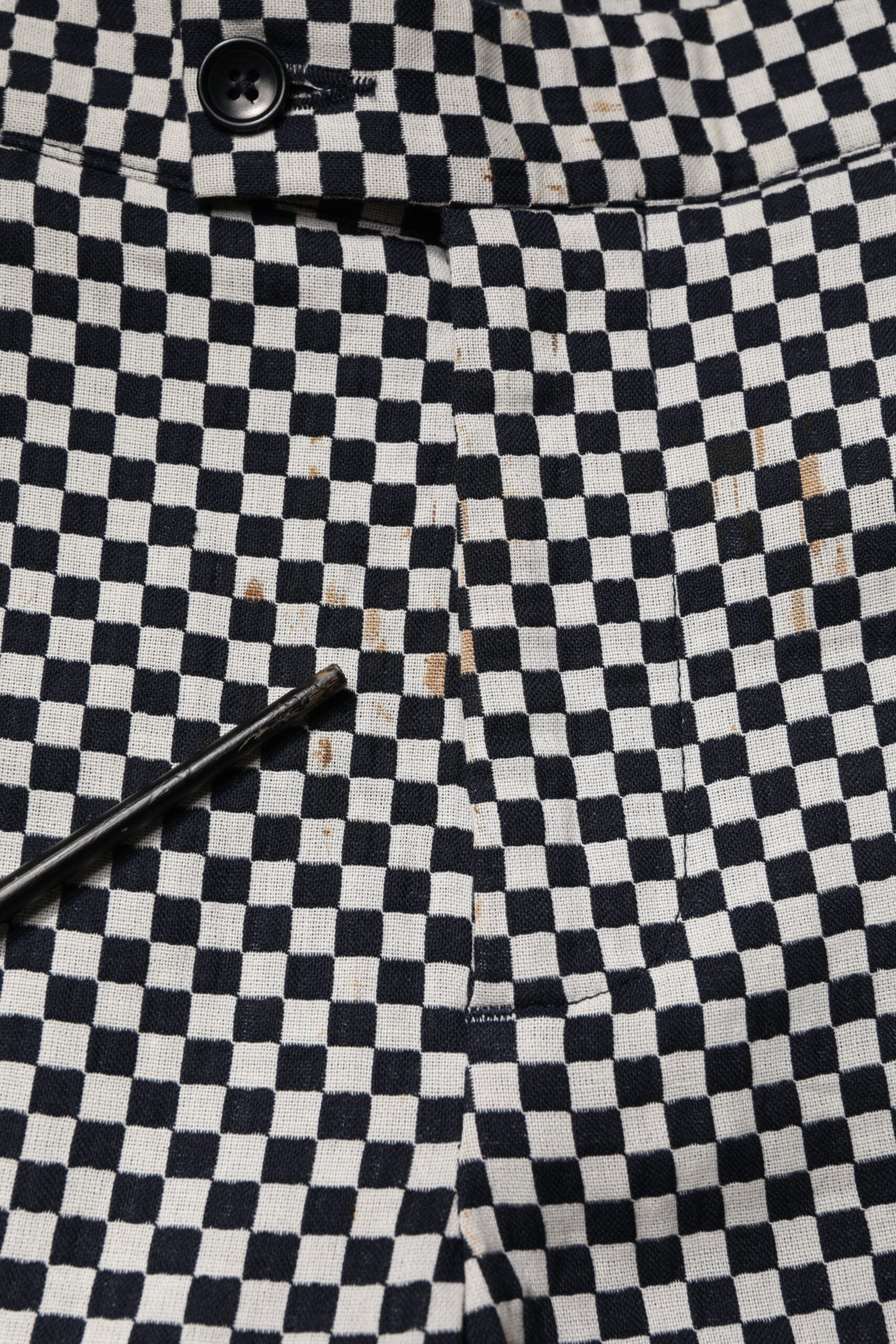 Daniele Alessandrini Black White Checkered Men Cropped Pants