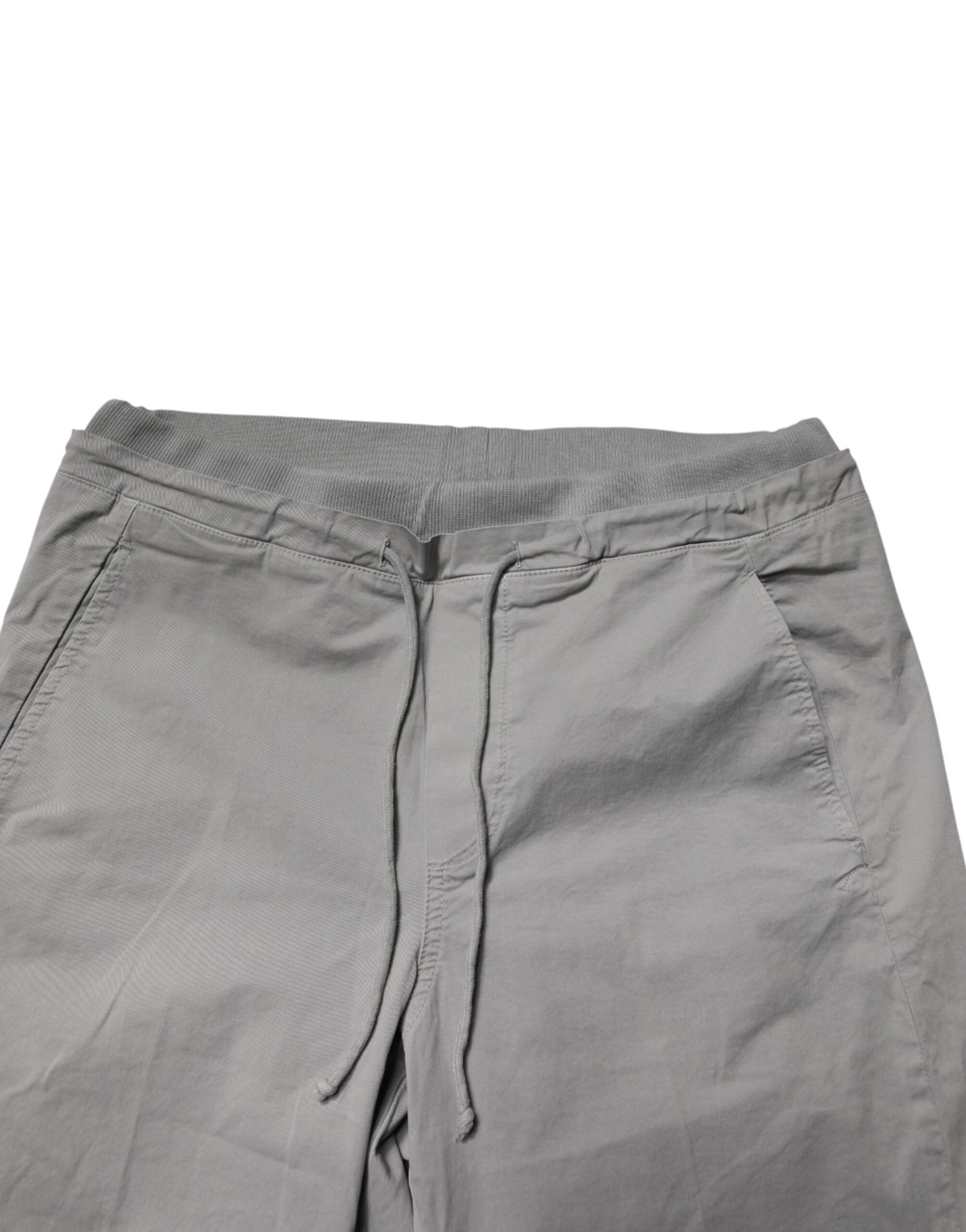 Dondup Light Gray Cotton Mid Waist Skinny Men Jogger Trouser Pants