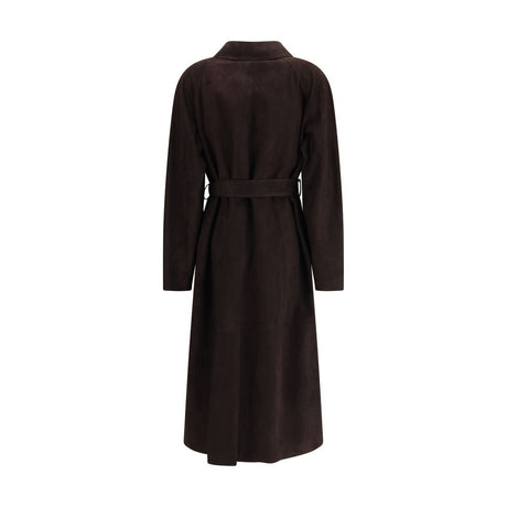 The Row Brown Lamb Leather Coat