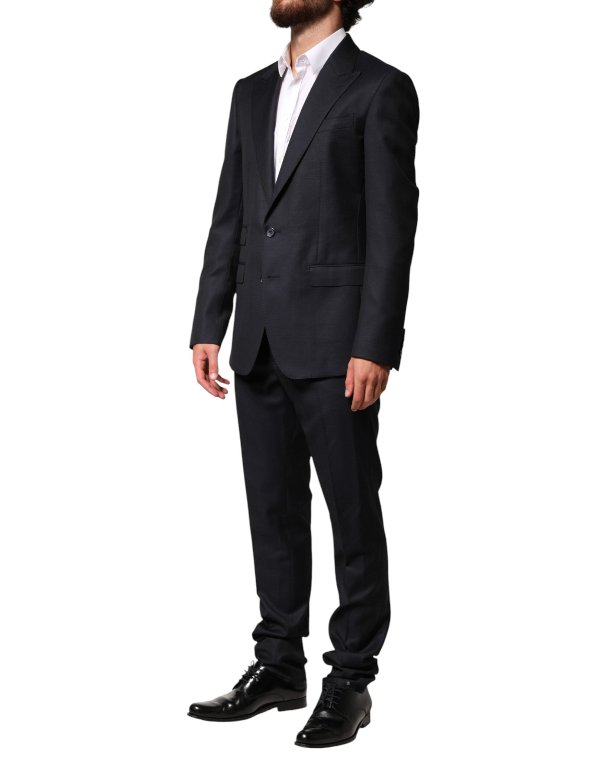 Dolce & Gabbana Dark Blue Wool Single Breasted Men 2 Piece Suit
