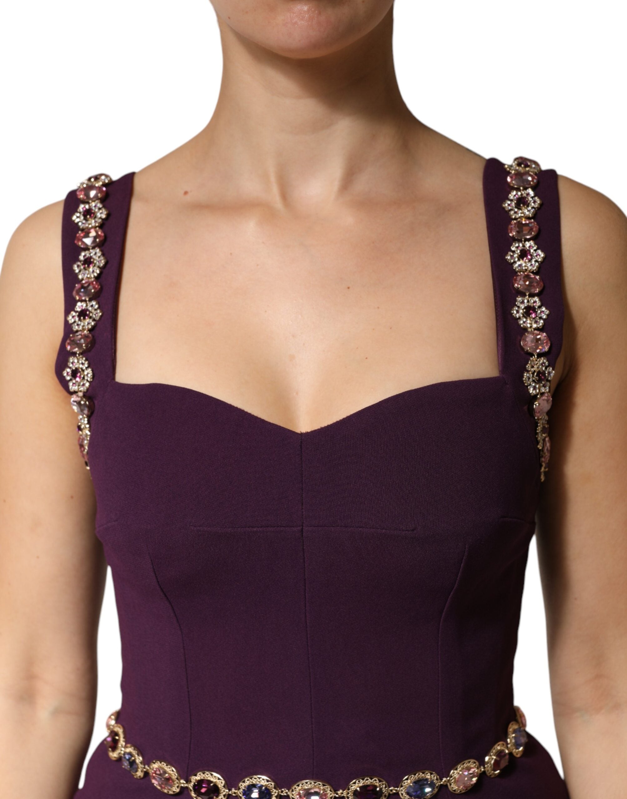 Dolce &amp; Gabbana Violett Utsmyckad Sjöjungfruklänning