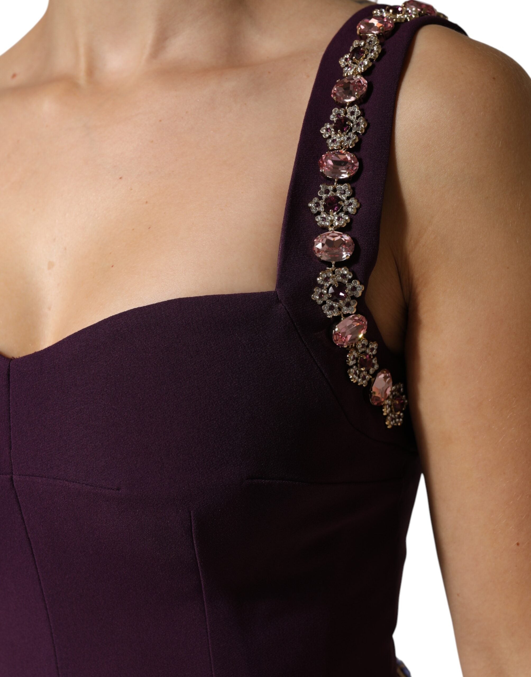 Dolce &amp; Gabbana Violett Utsmyckad Sjöjungfruklänning
