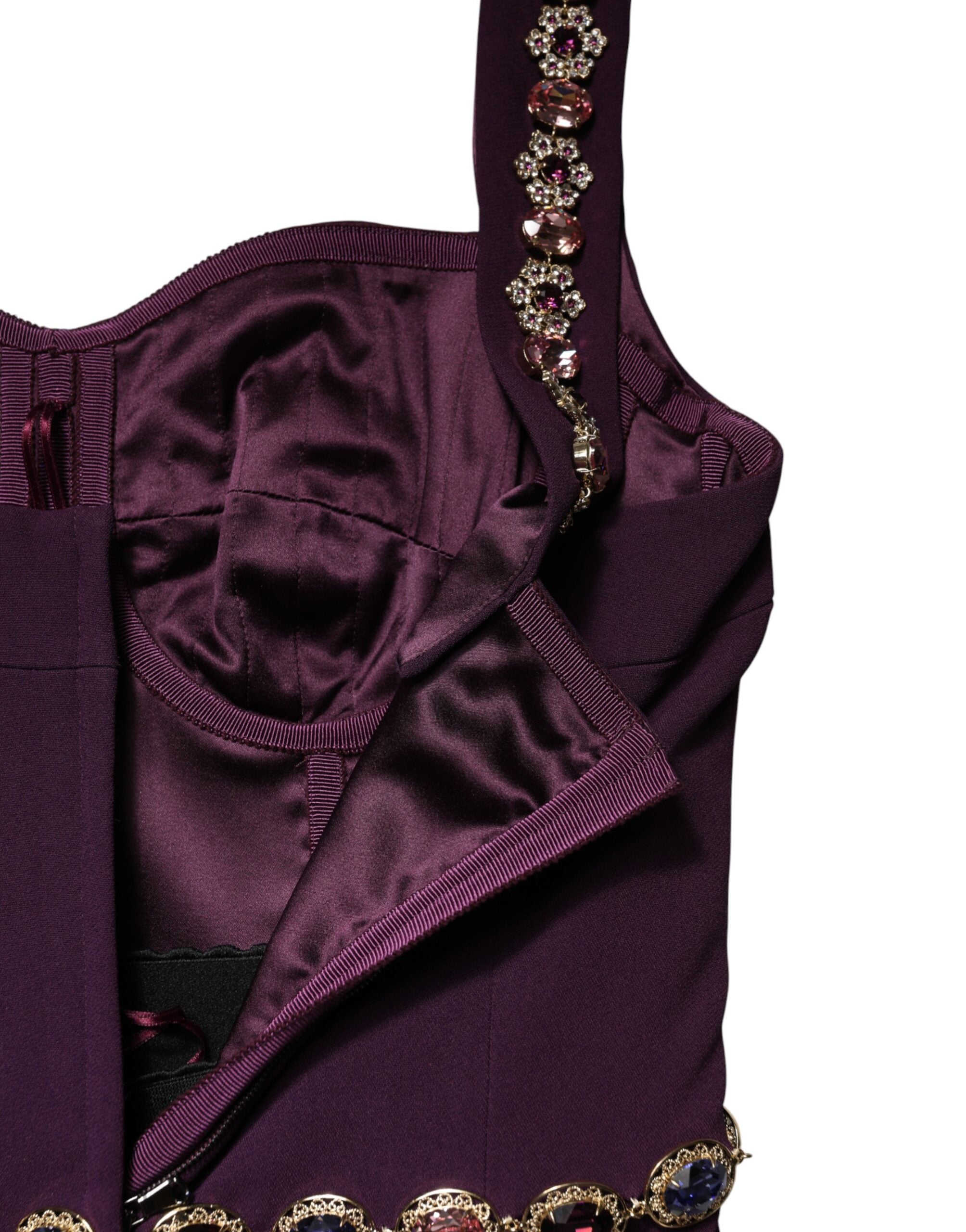 Dolce &amp; Gabbana Violett Utsmyckad Sjöjungfruklänning