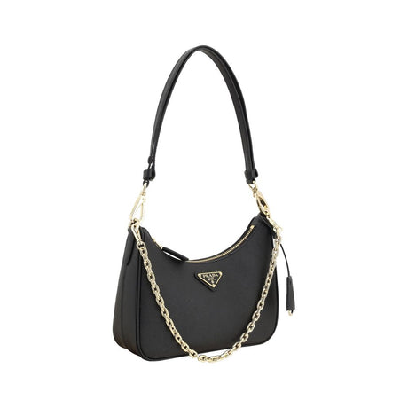 Prada Black Calf Leather Bos Taurus Shoulder Bag