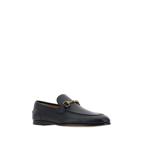 Gucci Black Calf Leather Bos Taurus Slip-On Loafers