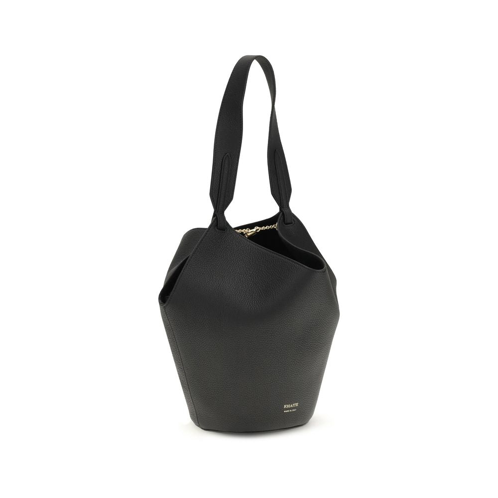 Khaite Black Calf Leather Bos Taurus Shoulder Bag