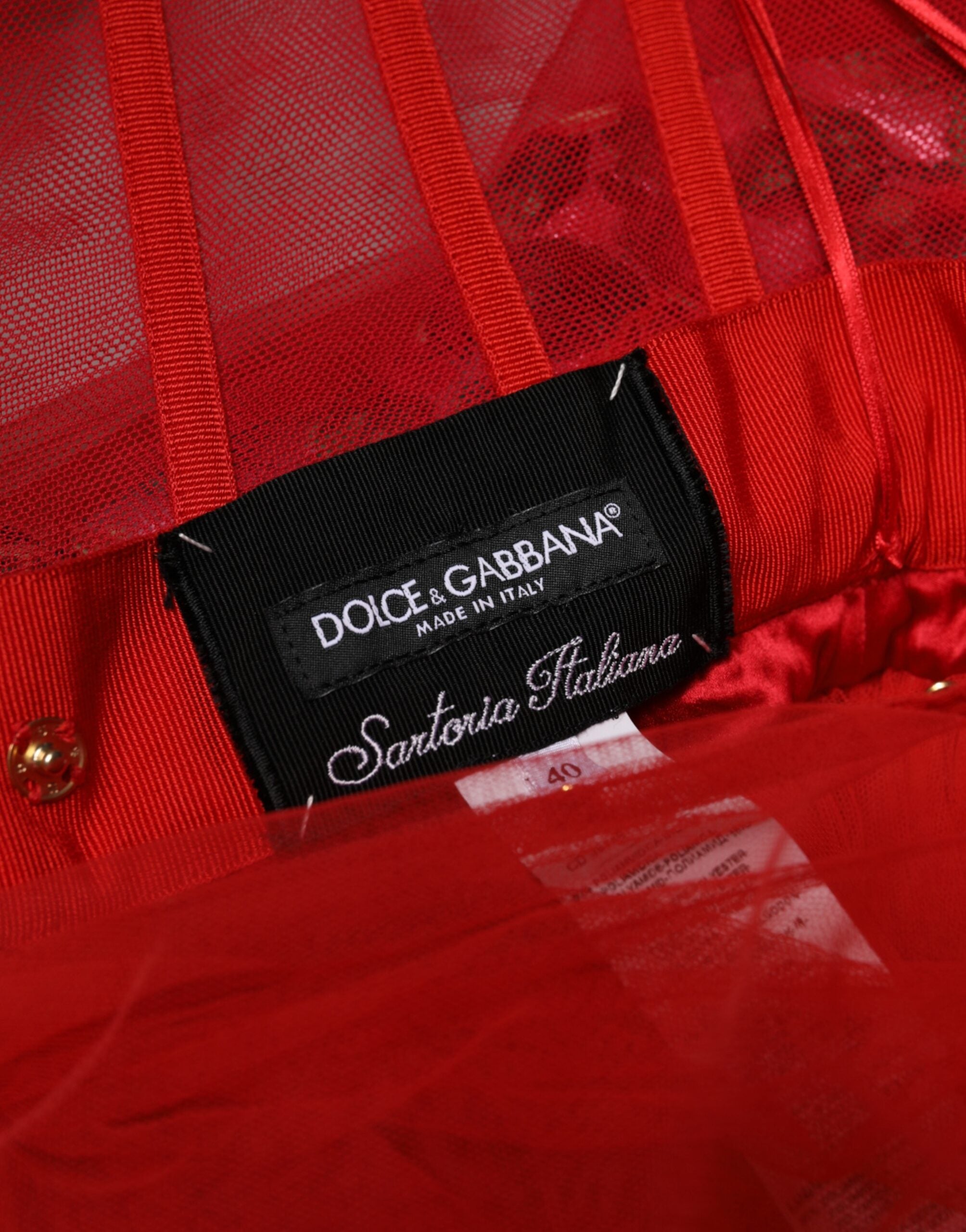 Dolce &amp; Gabbana Rød Blomsterkjole Off Shoulder A-linje