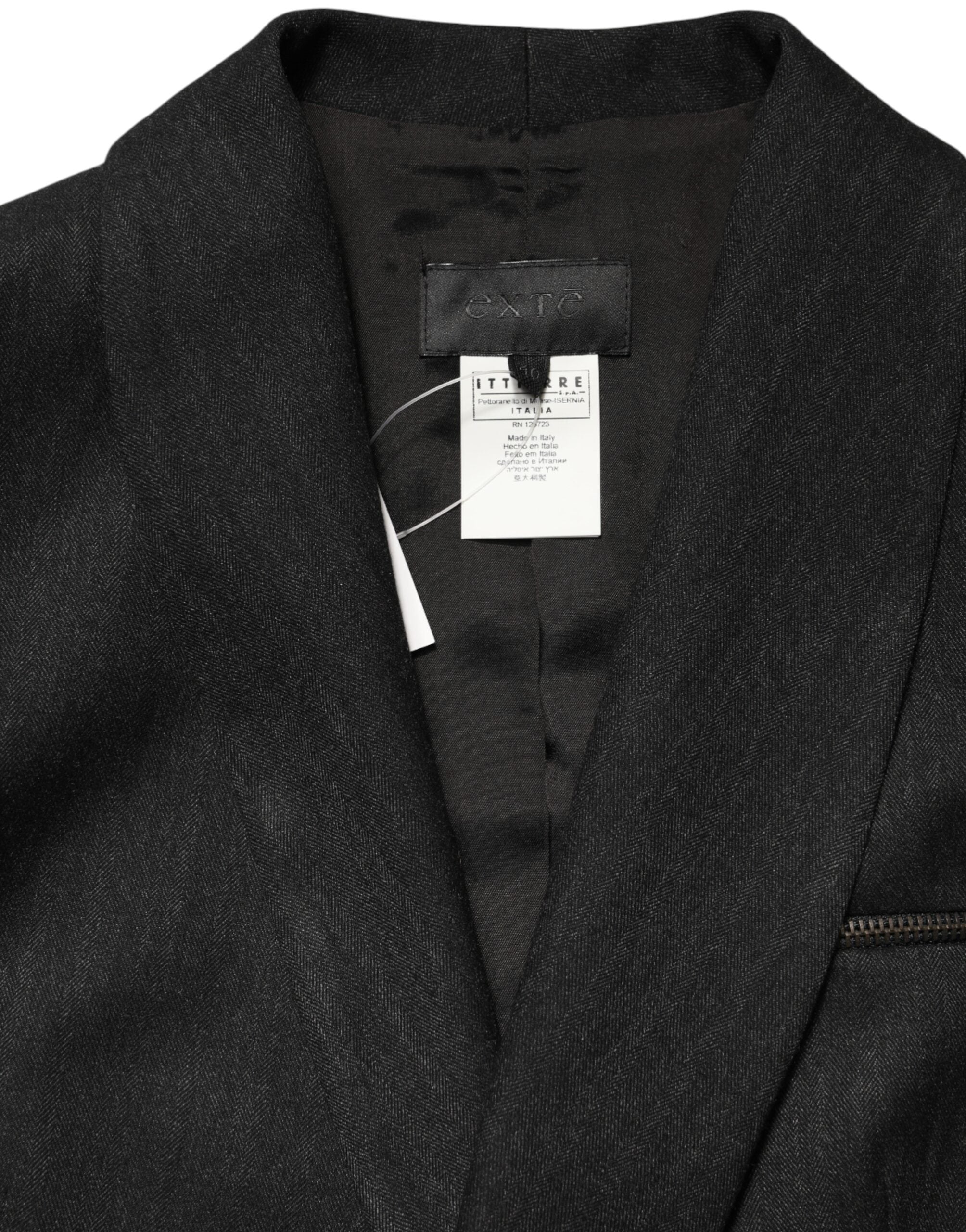 Eksteriør Sort Dobbeltradet Blazer Jakke 2-delt Suit
