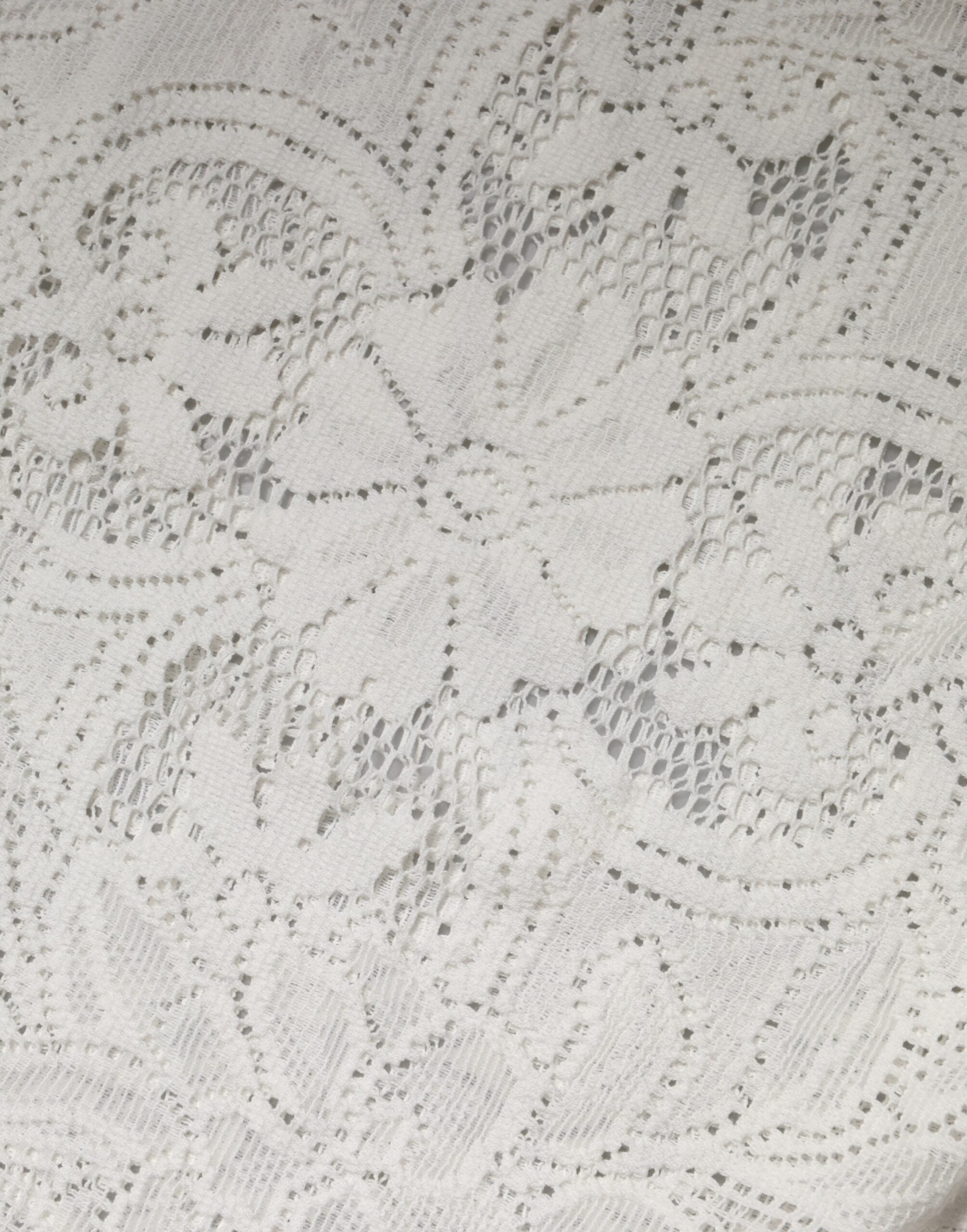 Dolce & Gabbana Vit Broderad Spets Bomullsblus Topp