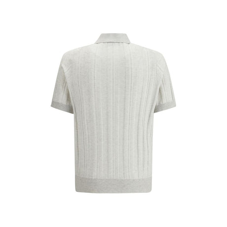 Brunello Cucinelli Gray Cotton Polo Shirt