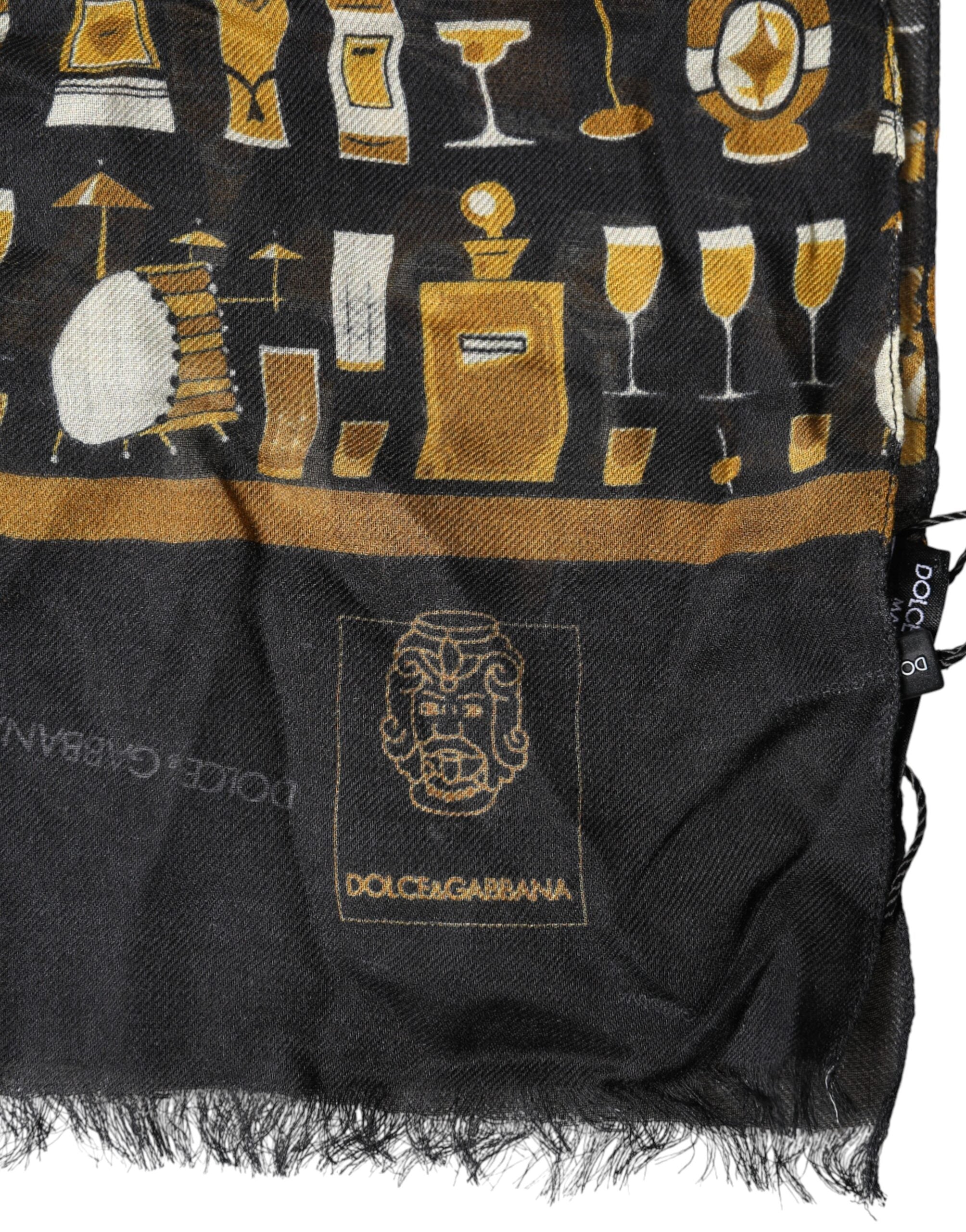 Dolce &amp; Gabbana Sort Jazz Club Print Halstørklæde