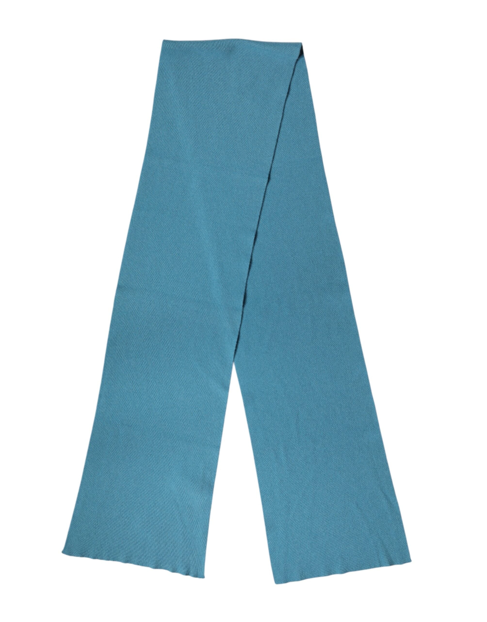 Dolce & Gabbana Blåt Cashmere Strik Hals Wrap Sjal Halstørklæde