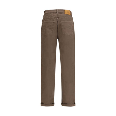Brunello Cucinelli brune bomulds relaxed fit jeans