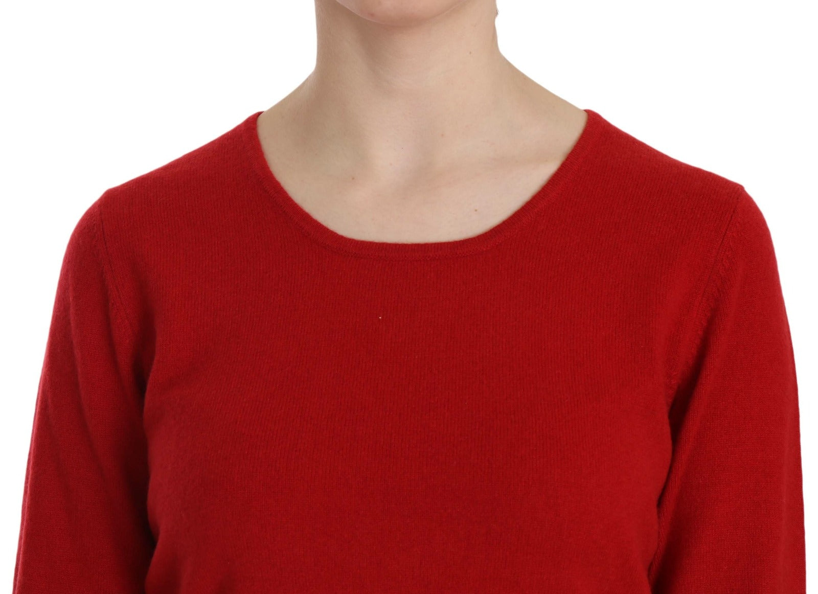 MILA SCHÖN Cashmere Red Round Neck Pullover Top Sweater