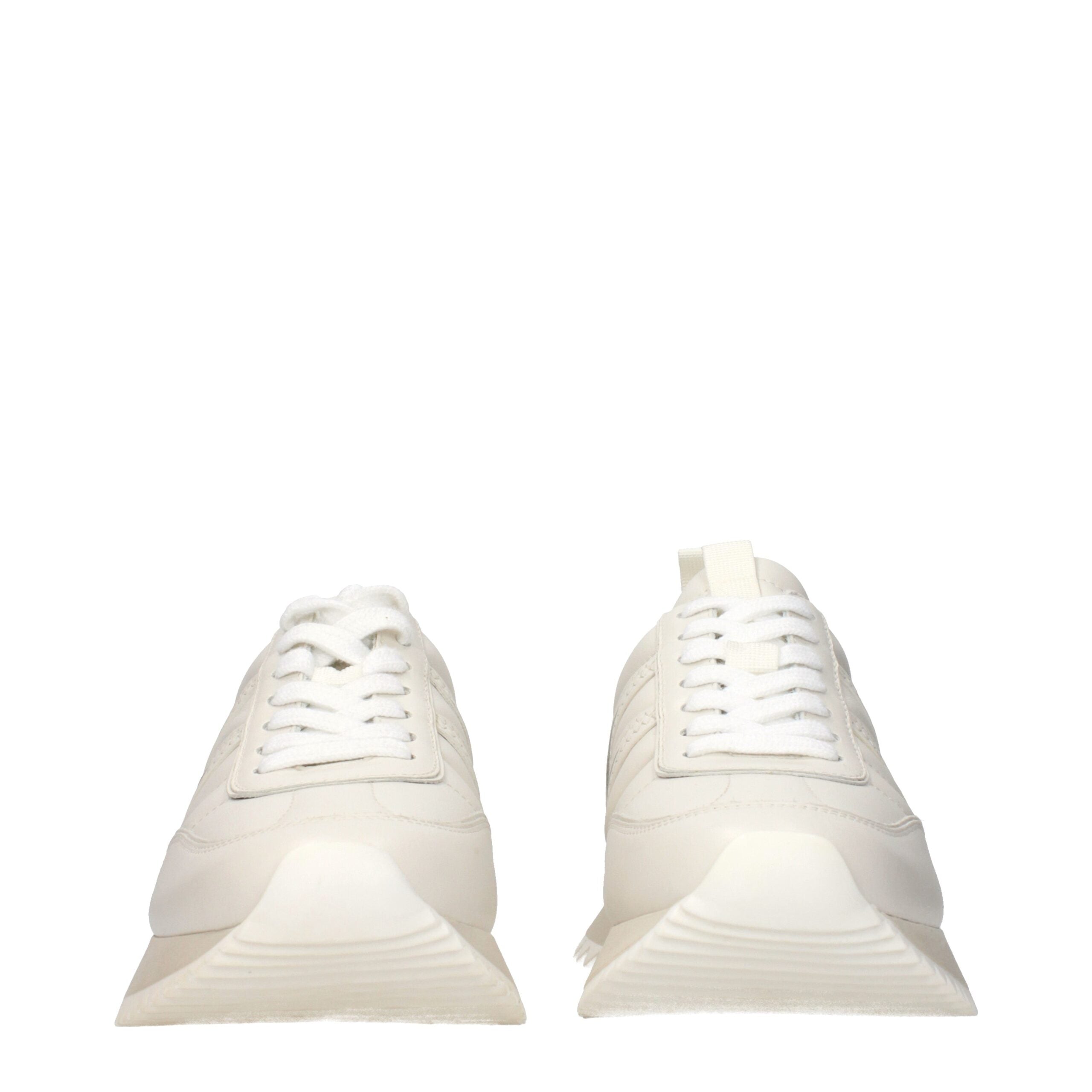 Moncler Beige Leather Low Top Sneakers