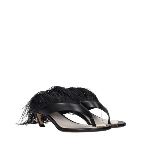 Lanvin sorte læder flip-flop sandaler