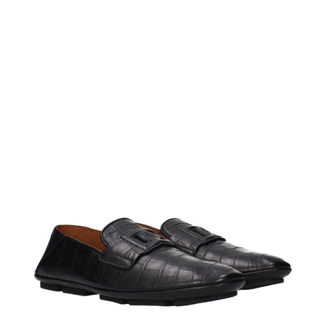 Dolce &amp; Gabbana svarta slip-on-loafers i läder
