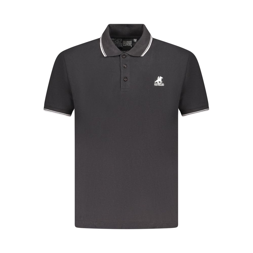 U.S. Grand Polo Black Cotton Polo Shirt