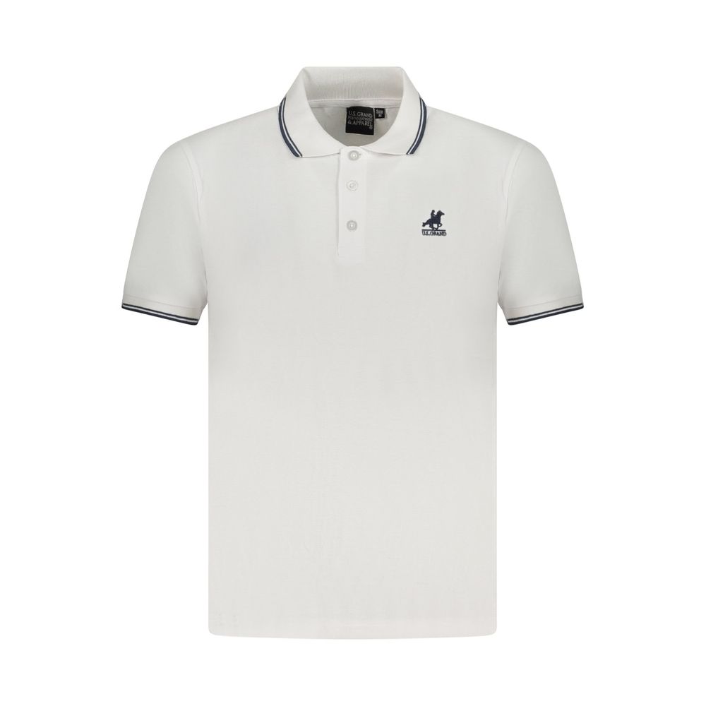 U.S. Grand Polo White Cotton Polo Shirt
