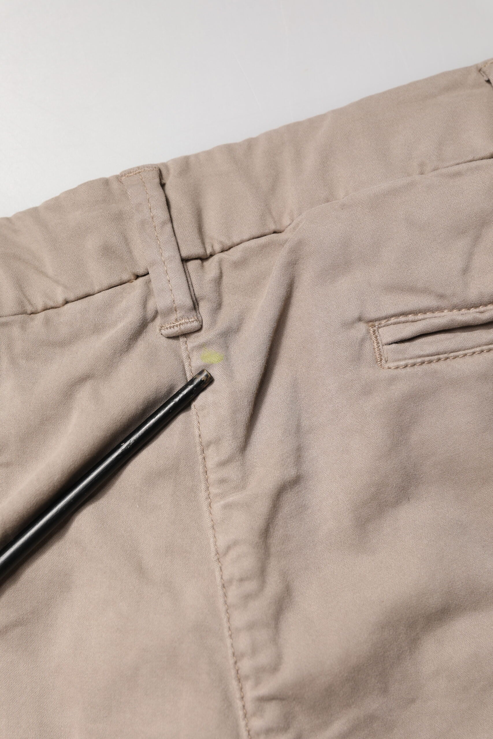 U.S. POLO ASSN. Beige Cotton Stretch Straight Mid Waist Trouser Pants