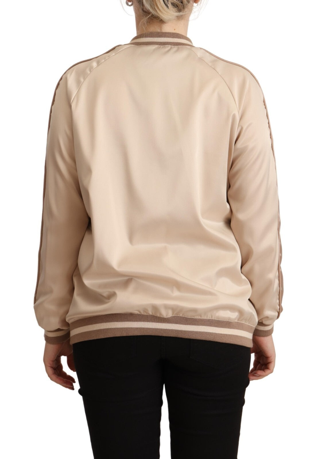Twinset Bomber Full Zip Beige Langærmet Polyesterjakke