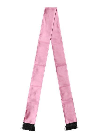Dolce &amp; Gabbana Pink Silke Frynser Halstørklæde