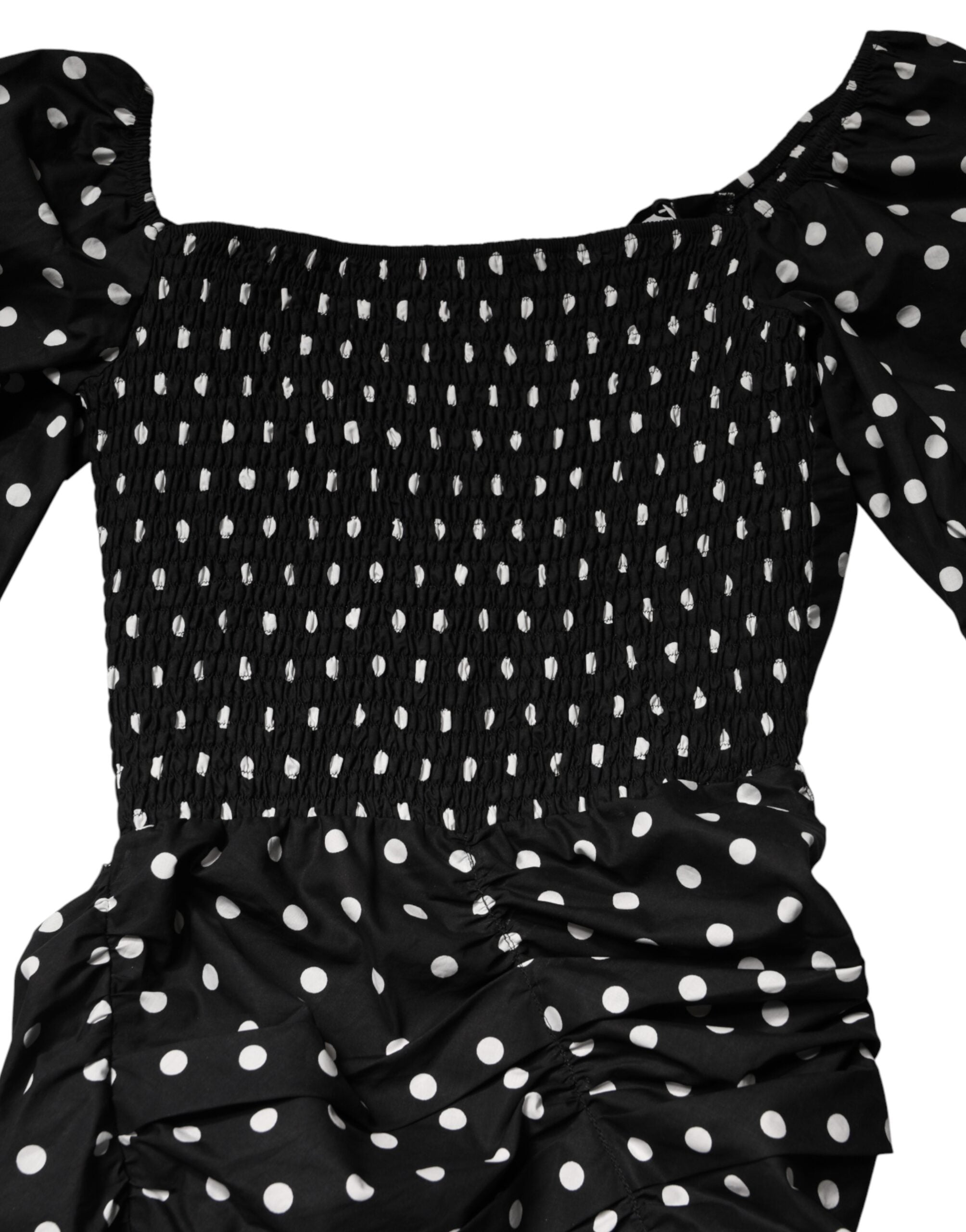 Patrizia Pepe Black White Polka Dot Short Sleeves Mini Dress