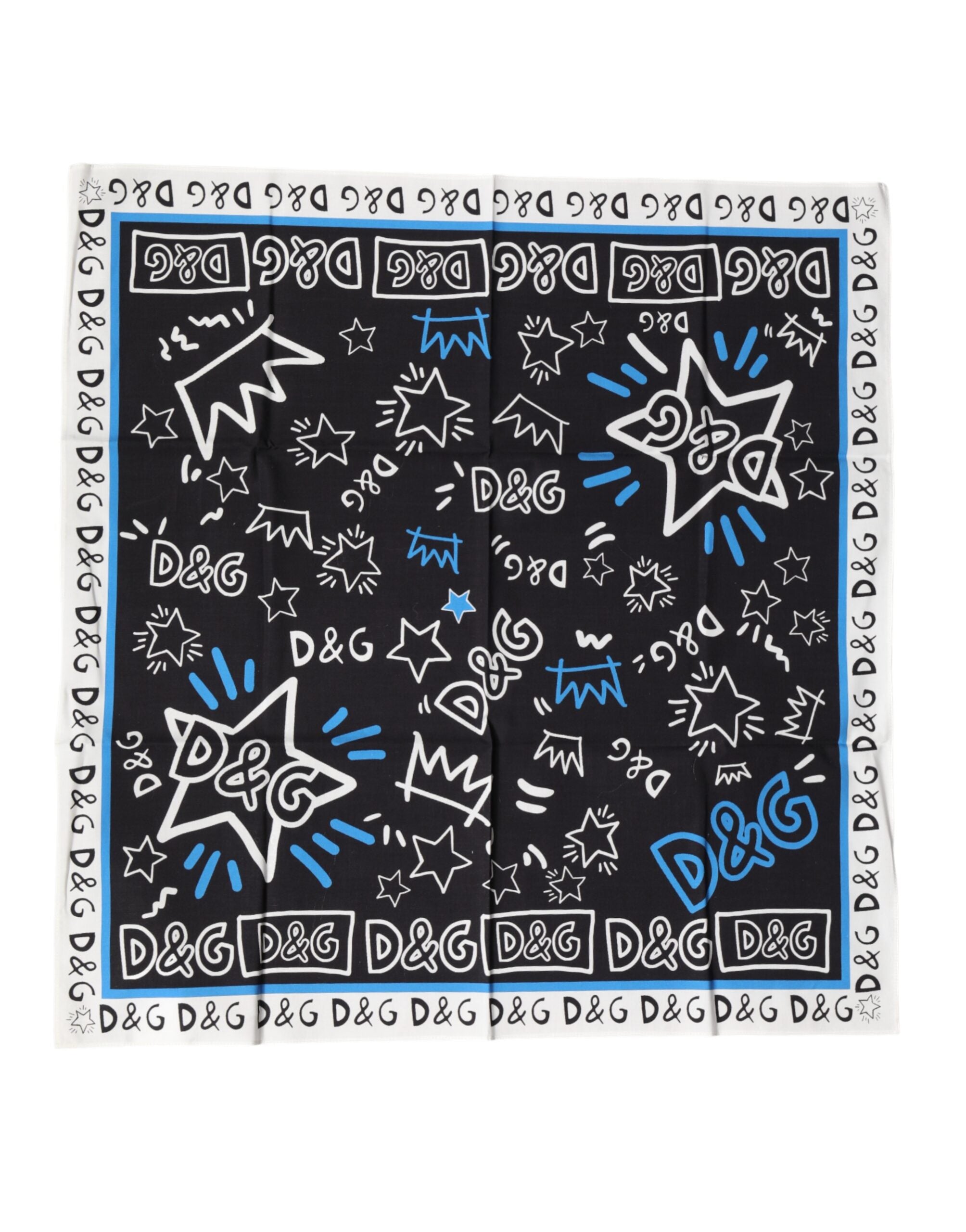 Dolce & Gabbana Multicolor Graphic Cotton Square Foulard  Scarf
