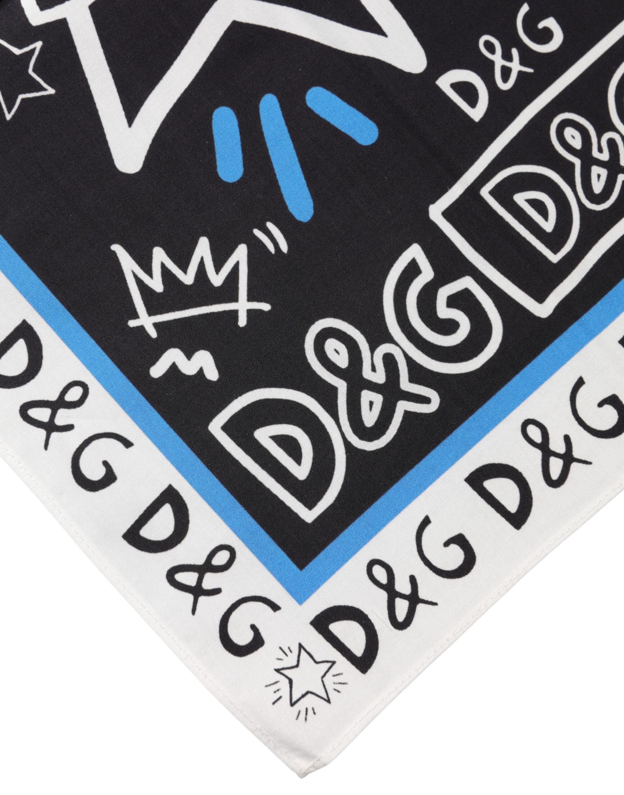 Dolce & Gabbana Multicolor Graphic Cotton Square Foulard  Scarf