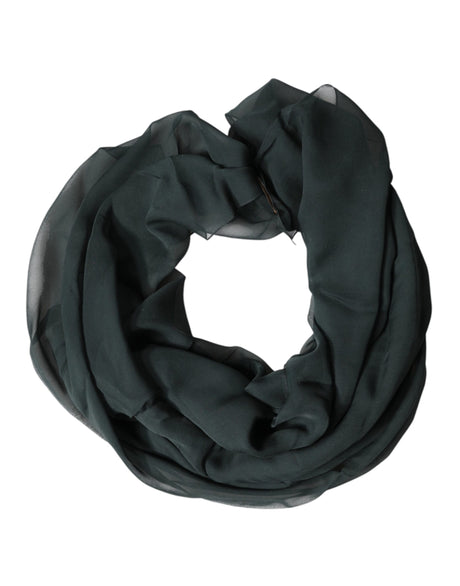 Dolce & Gabbana Dark Green Silk Neck Wrap Foulard  Scarf