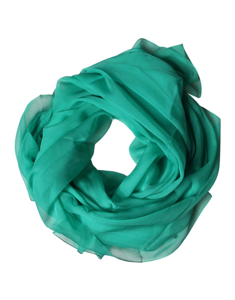 Dolce & Gabbana Green Stole Silk Neck Wrap Shawl Scarf