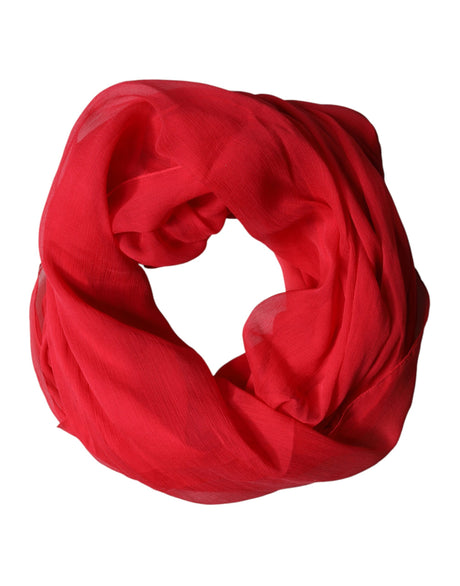 Dolce & Gabbana Red Stole Silk Neck Wrap Shawl Men Scarf