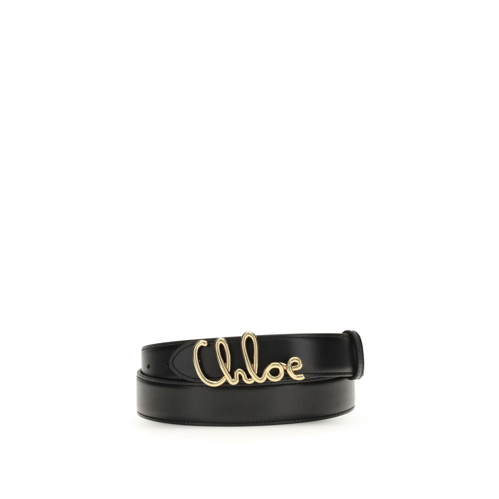 Chloé Black Calf Leather Bos Taurus Regular Belt