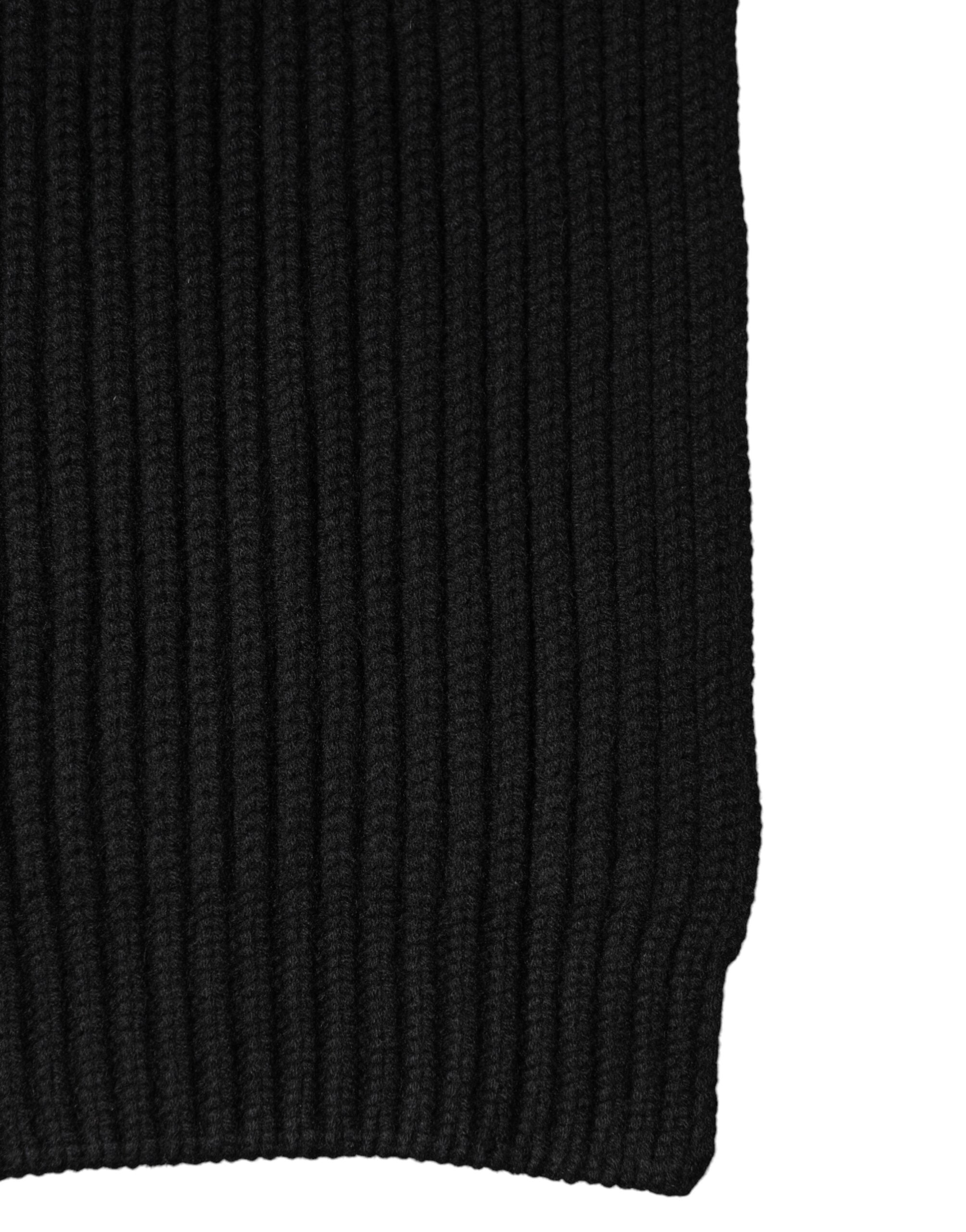 Dolce & Gabbana Black Cashmere Knit Neck Wrap Shawl 202cm x 26cm  Scarf