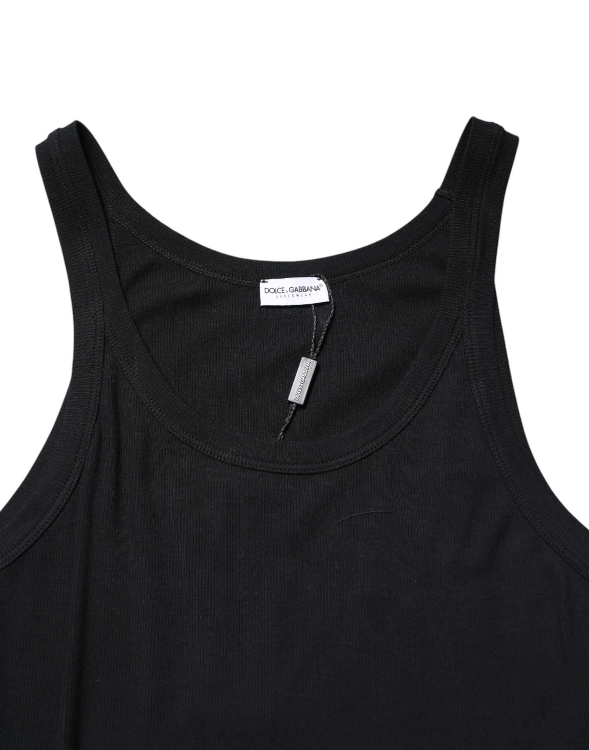 Dolce & Gabbana Black Sleeveless Round Neck Tank Top  T-shirt