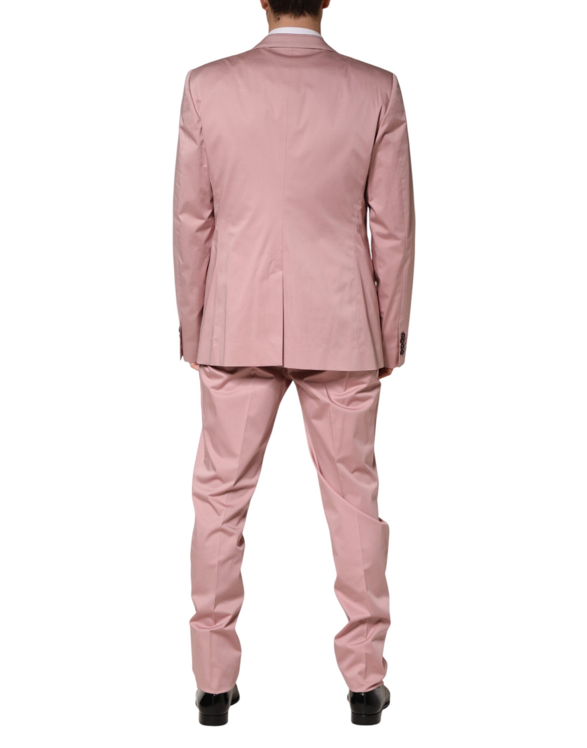 Dolce & Gabbana Pink Cotton Single Breasted 3 Piece Suit