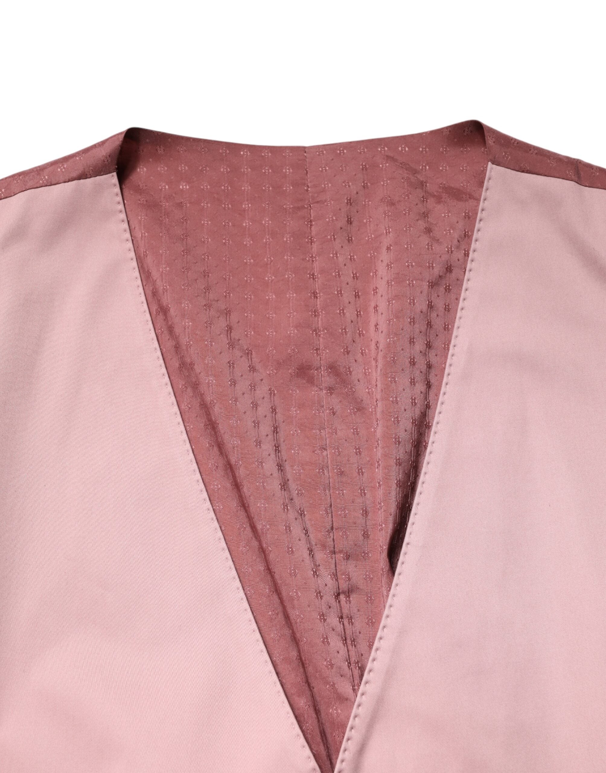 Dolce & Gabbana Pink Cotton Single Breasted 3 Piece Suit