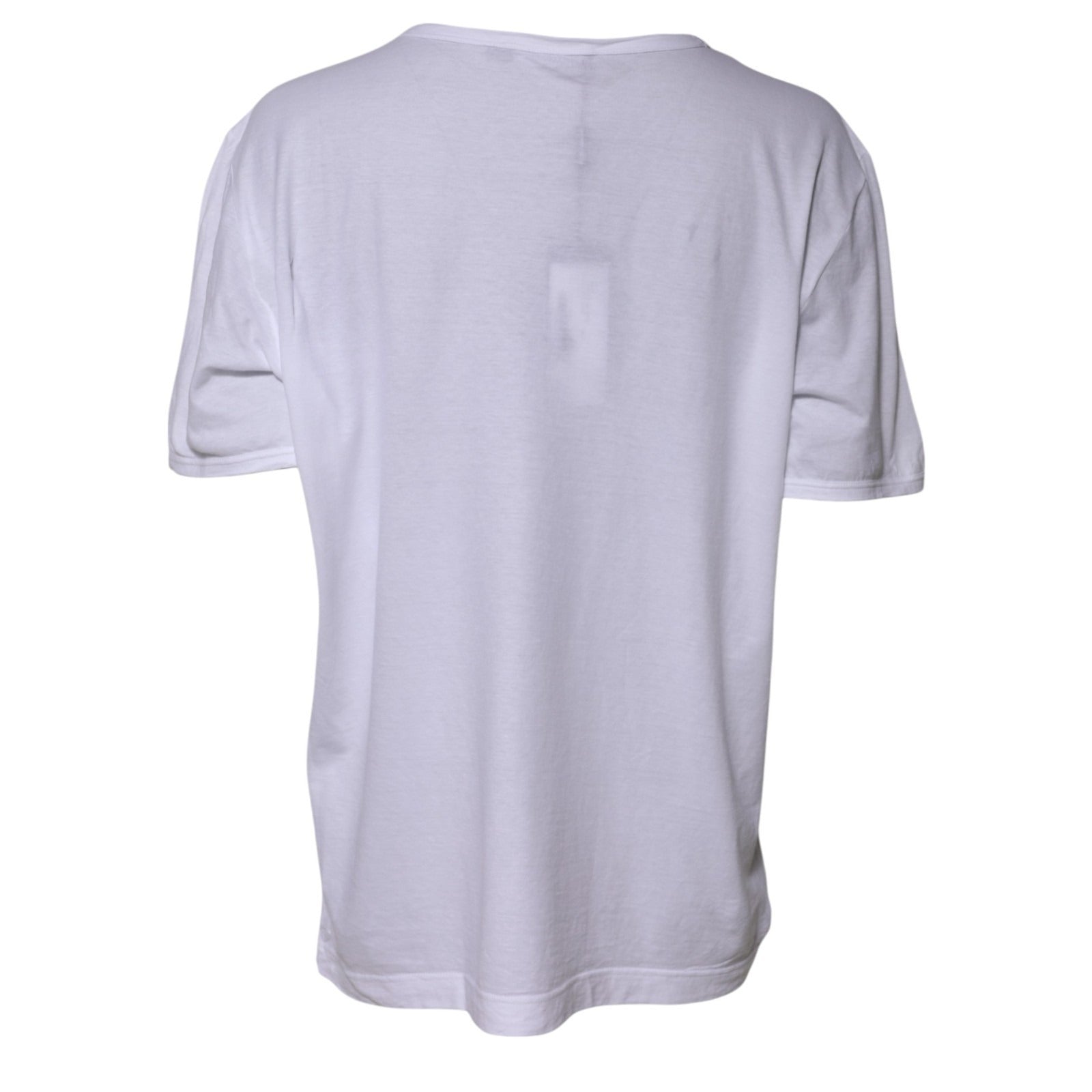 Dolce & Gabbana White Cotton Crew Neck Short Sleeves T-shirt