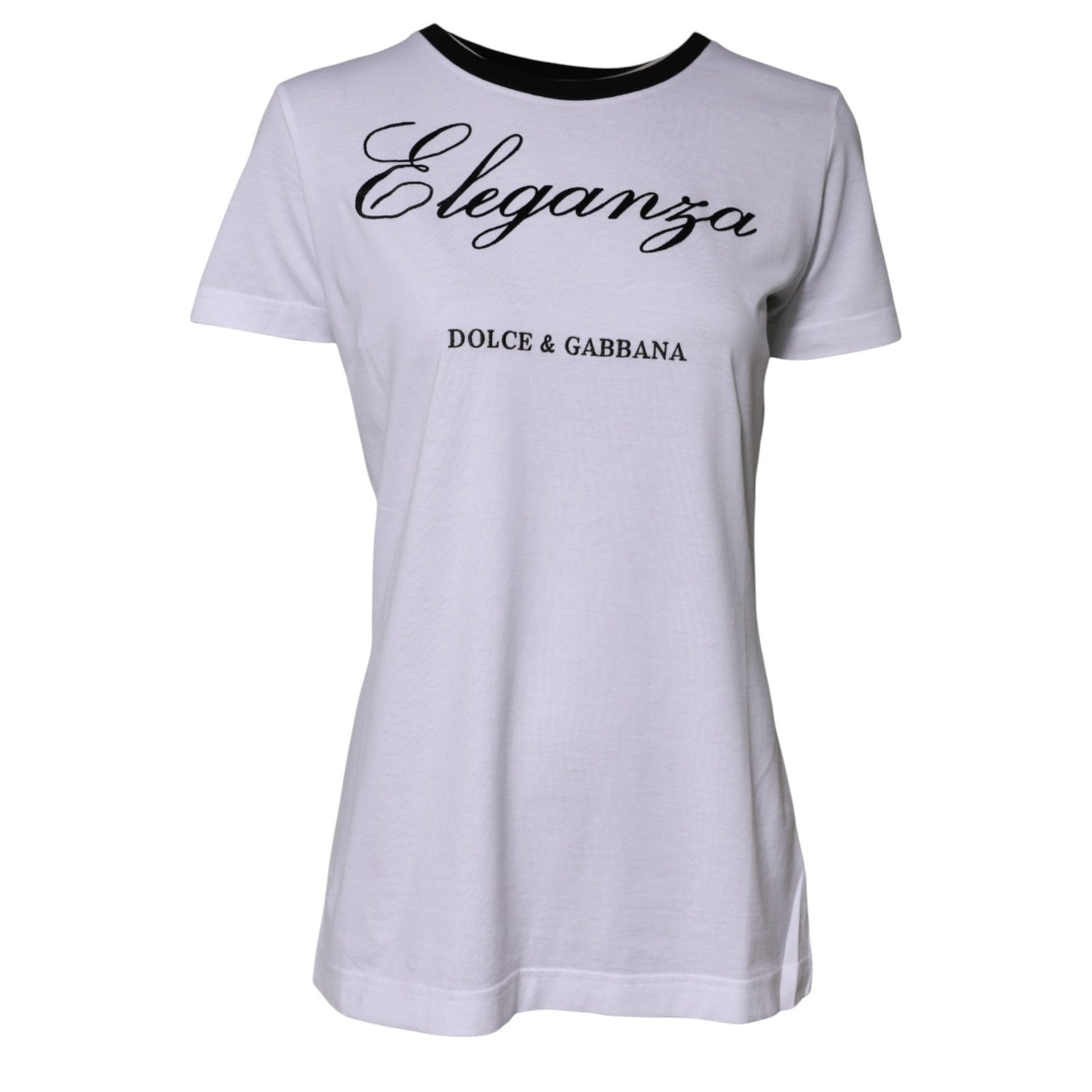 Dolce & Gabbana White Eleganza Cotton Crew Neck Tee T-shirt