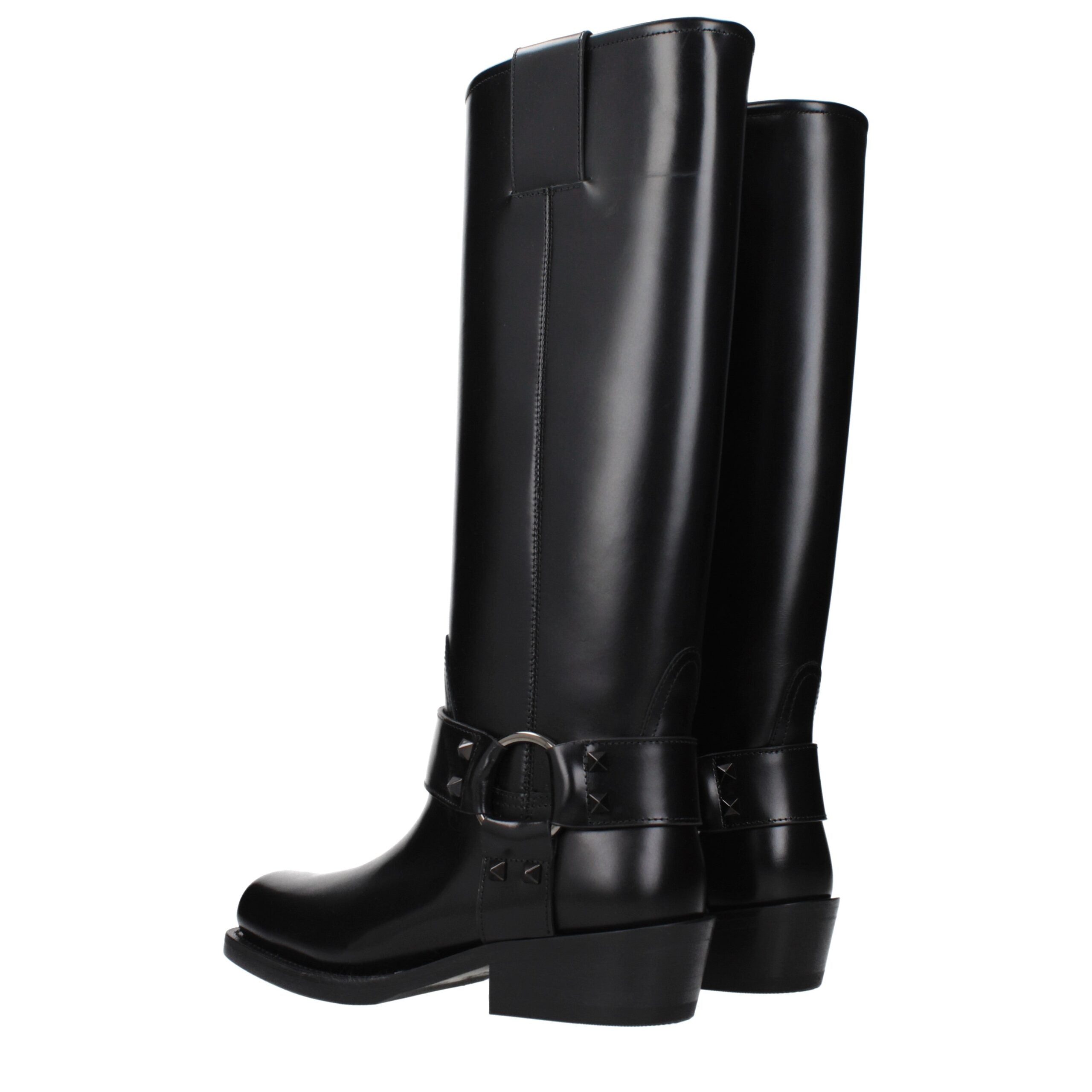 Valentino Garavani Black Leather Boots