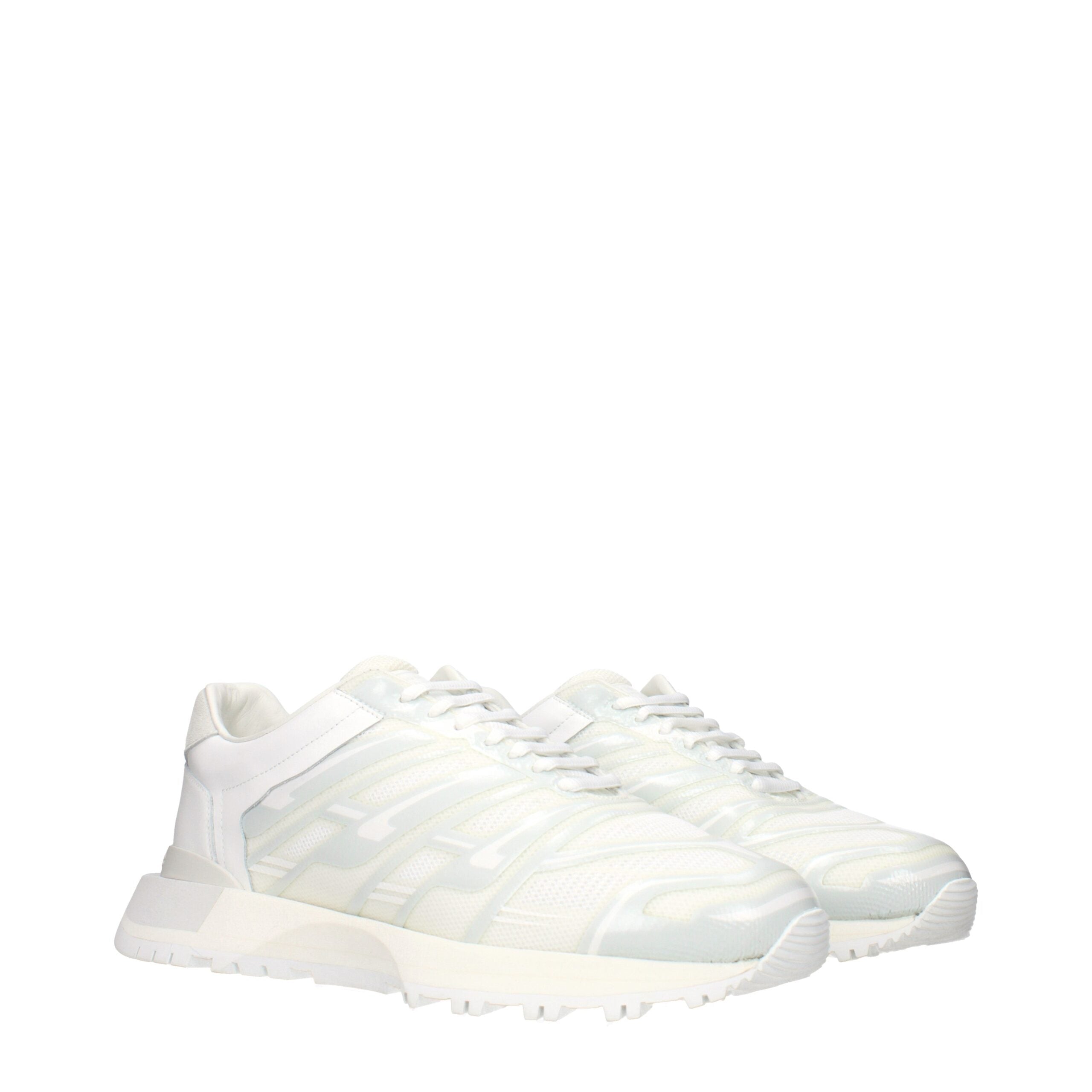 Maison Margiela hvide atletiske sneakers i stof