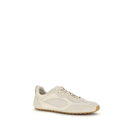 Tory Burch Cremefarvede Bos Taurus Low Top Sneakers i Kalveskind