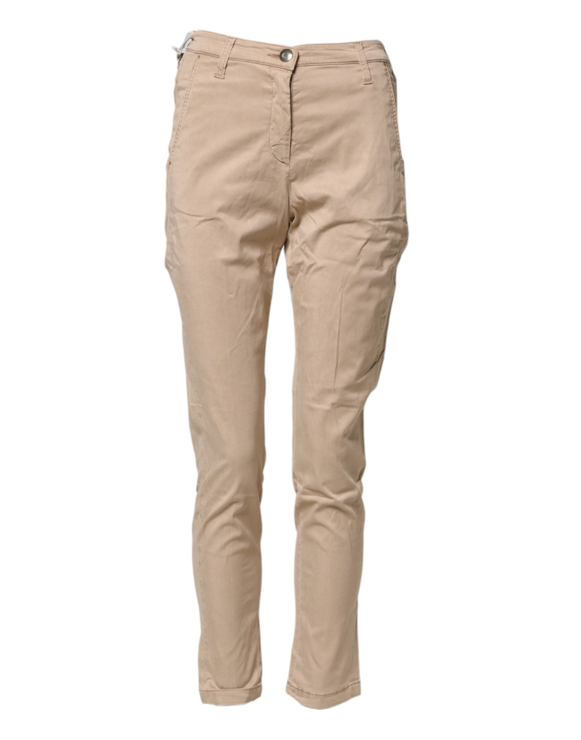 Jacob Cohen Beige Lyocell Skinny High Waist Chino Casual Pants