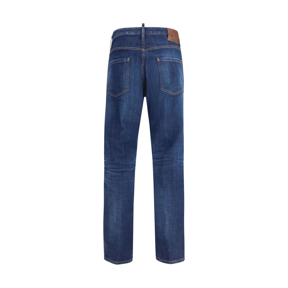 Dsquared² Blue Cotton Slim Fit Jeans