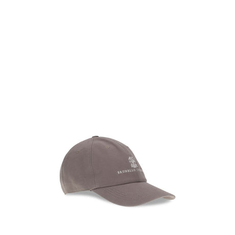 Brunello Cucinelli brun bomuldskasket (baseballhat)
