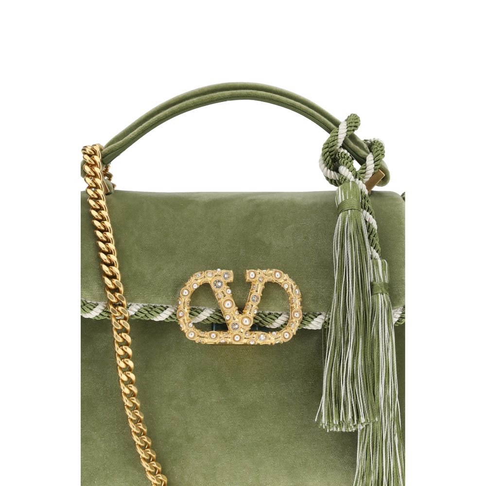 Valentino Garavani Green Calf Leather Bos Taurus Shoulder Bag