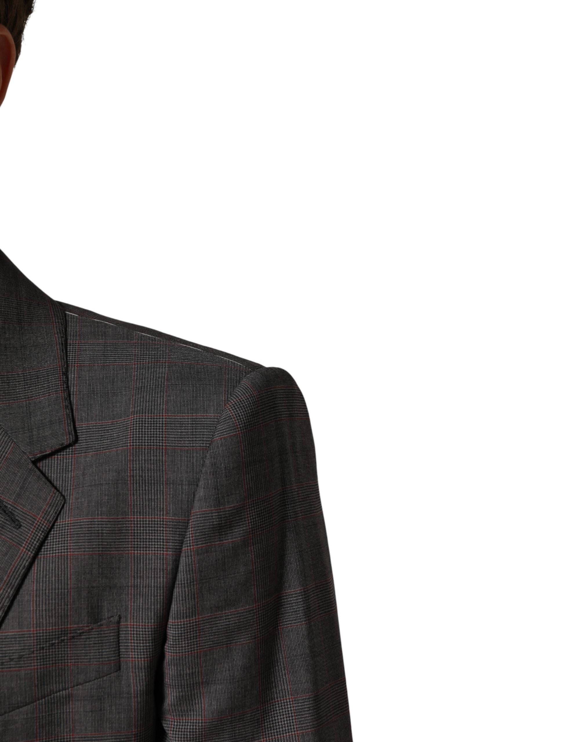 Dolce & Gabbana Gray Wool Single Breasted 2 Button Blazer