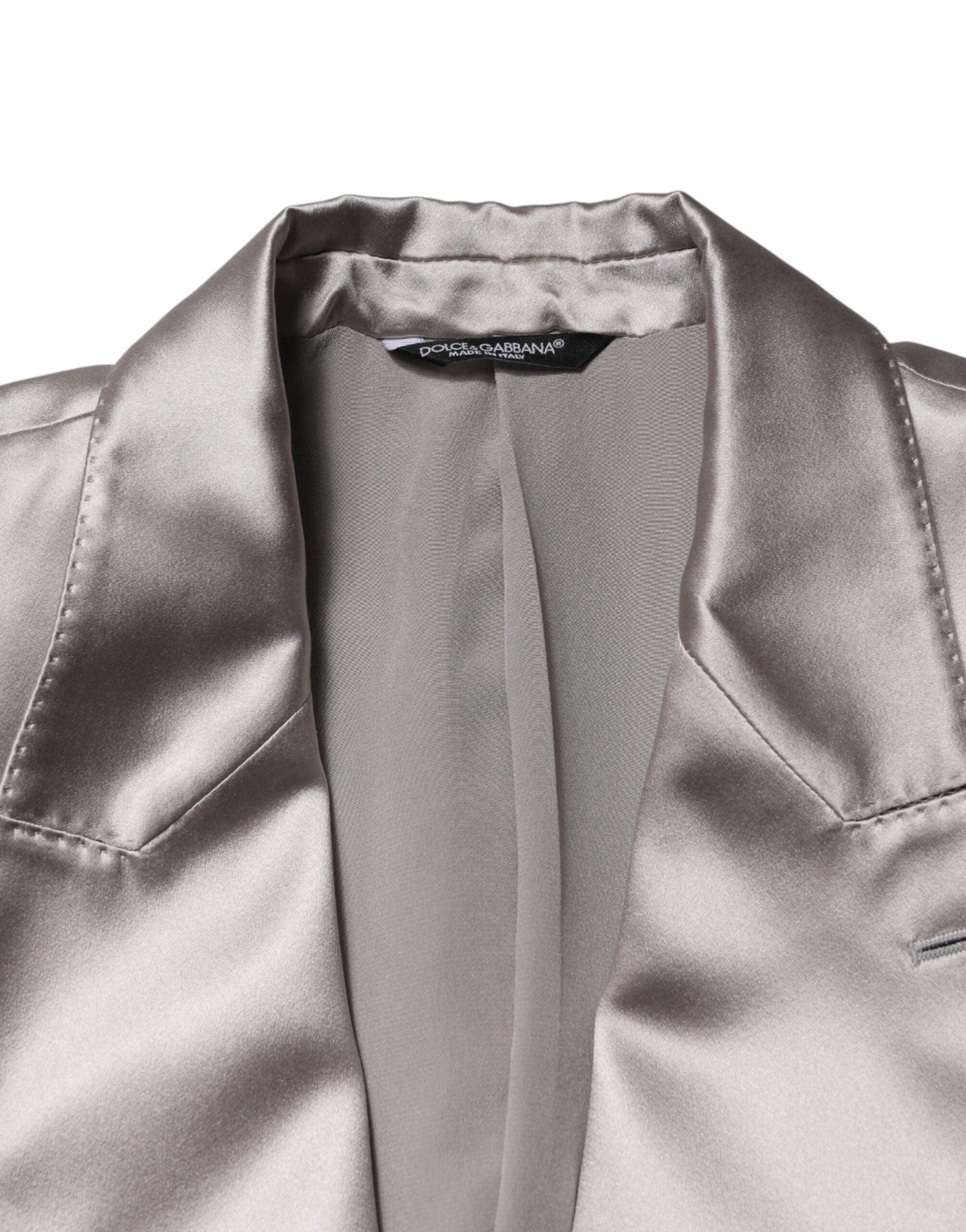 Dolce & Gabbana Silver SICILIA Single Breasted Jacket Blazer